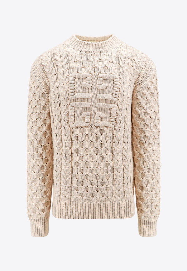 4G Logo Cable Knit Wool Sweater