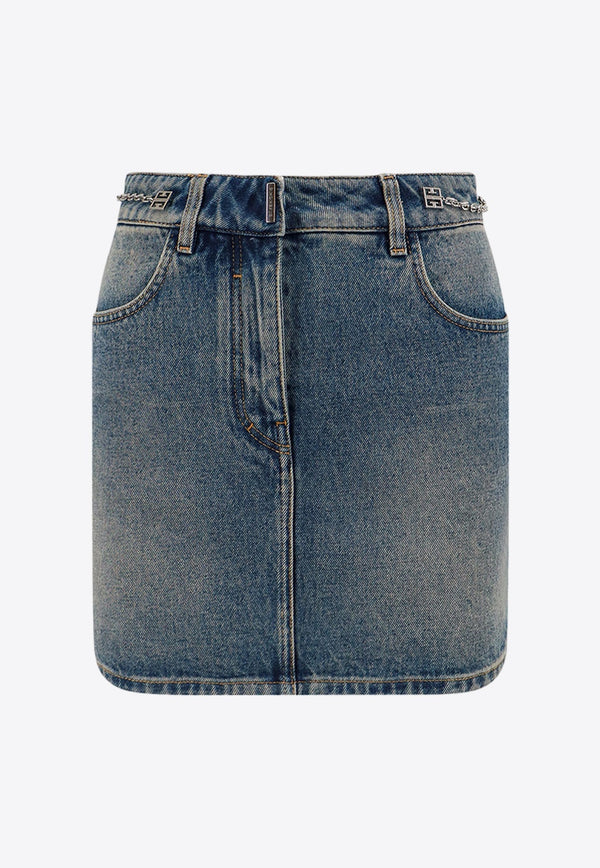 Mini Washed Denim Skirt