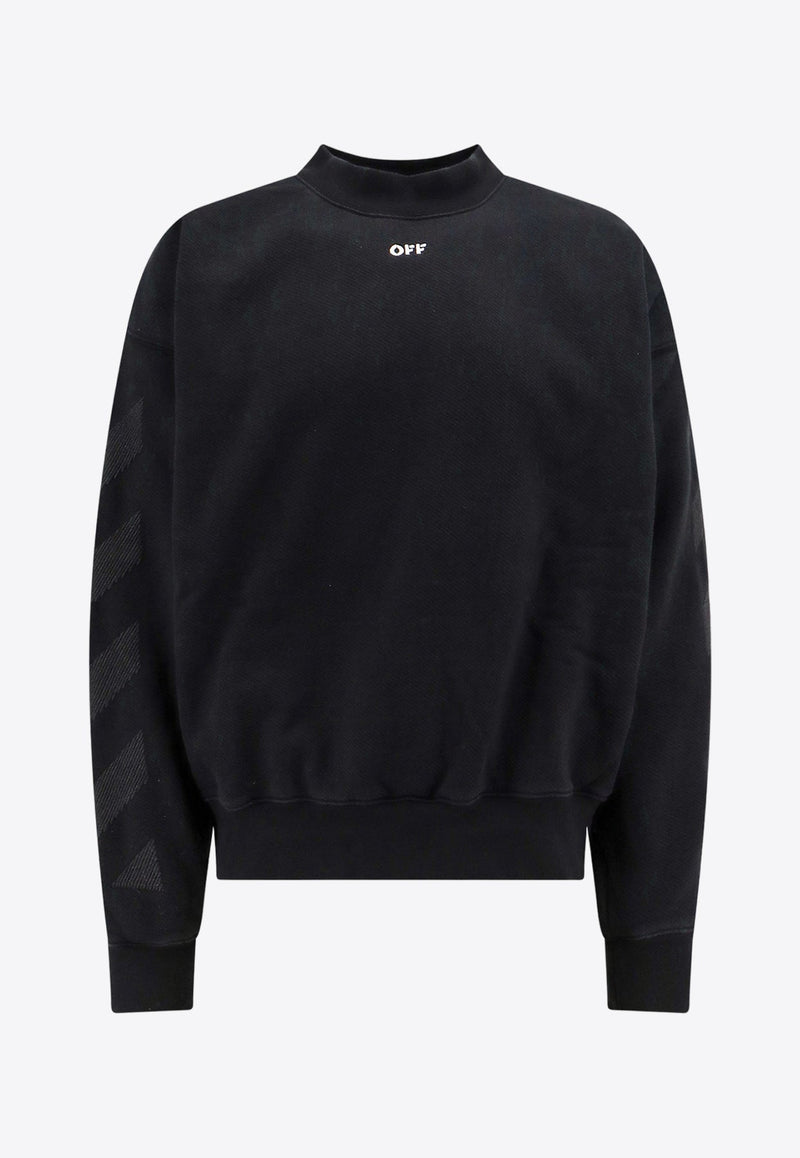 Diag-Stripe Logo Embroidered Sweatshirt