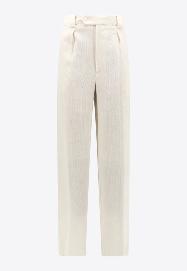 Ribbed Viscose-Blend Pants