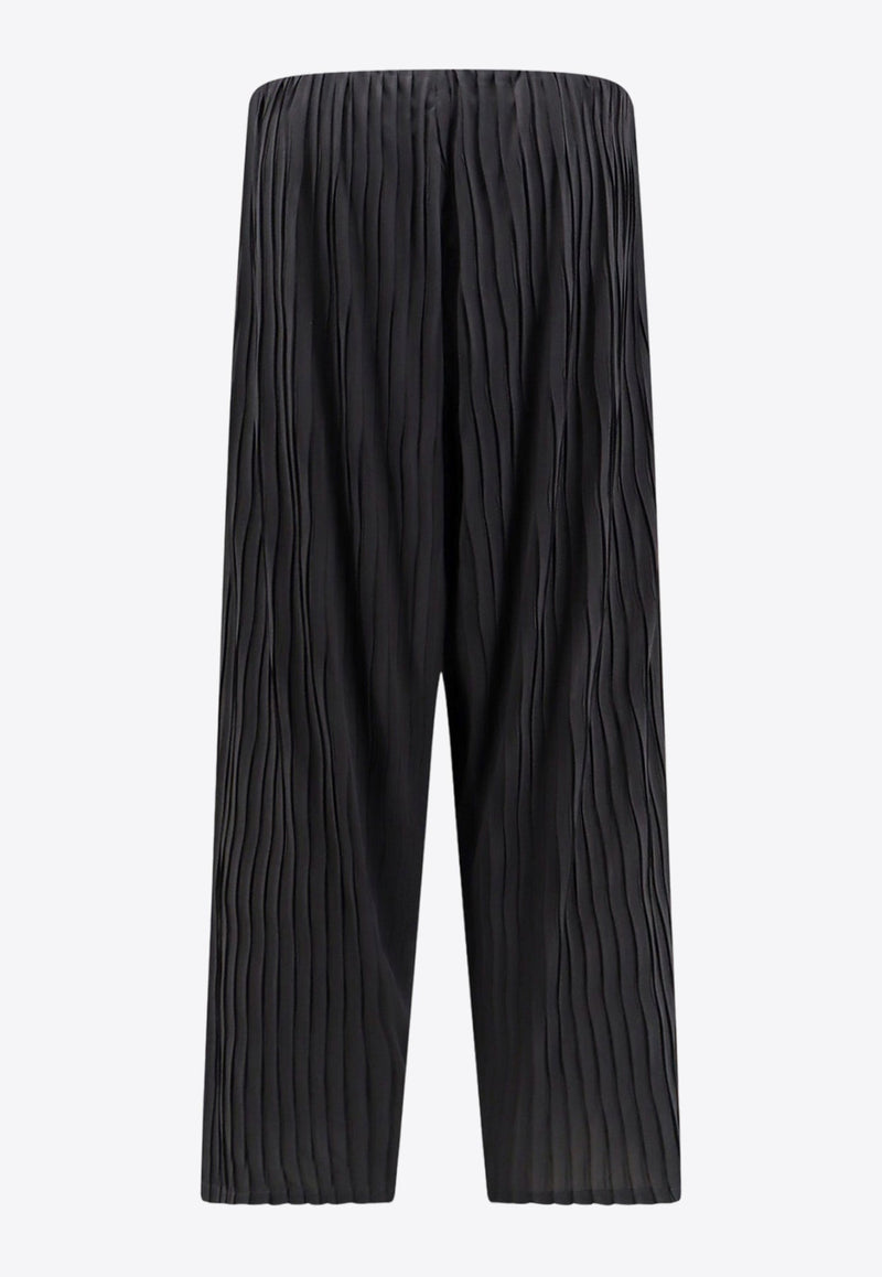 Straight-Leg Pleated Pants