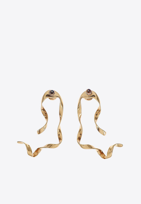 Faux-Pearl Wave Earrings