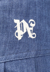 Logo Embroidered Pleated Mini Skirt