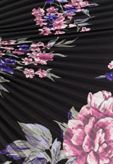 Floral Print Plisse Maxi Dress