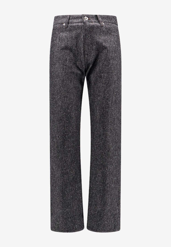 Straight Silk-Blend Pants