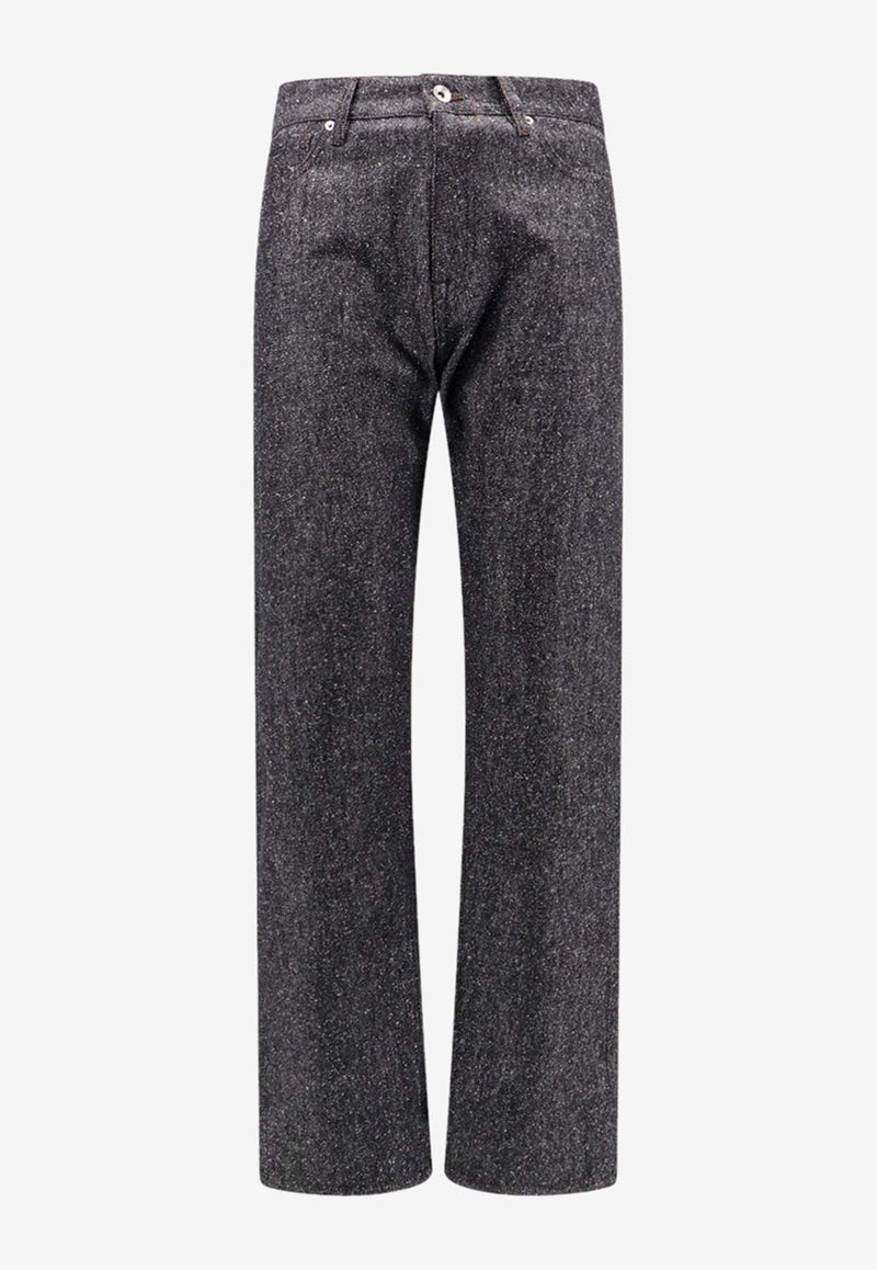 Straight Silk-Blend Pants