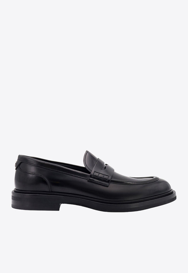 Brushed Leather Loafers