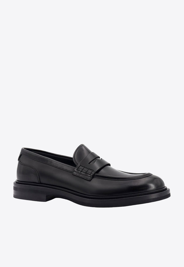 Brushed Leather Loafers