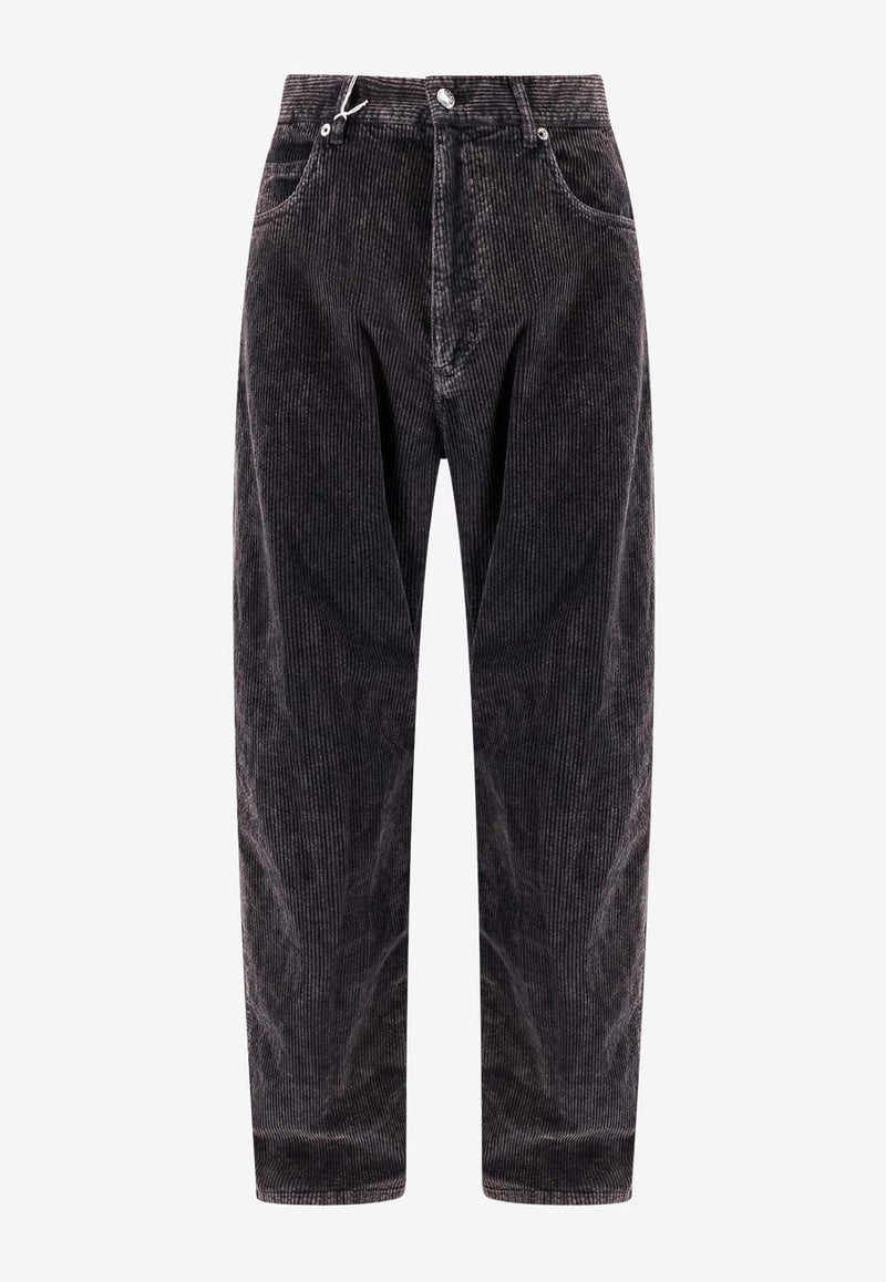 Straight-Leg Oversized Velvet Pants