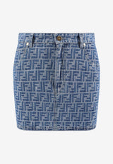 FF Jacquard Mini Denim Skirt