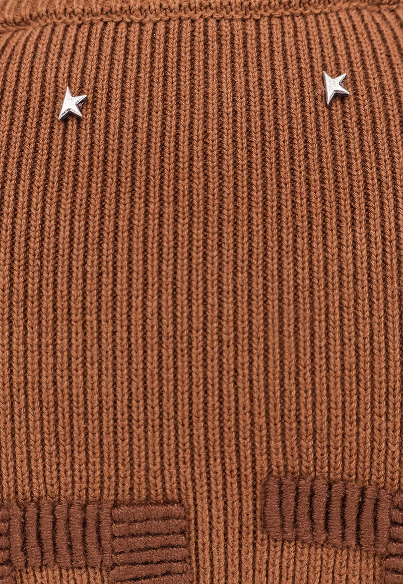 Logo Embroidered Knitted Sweater