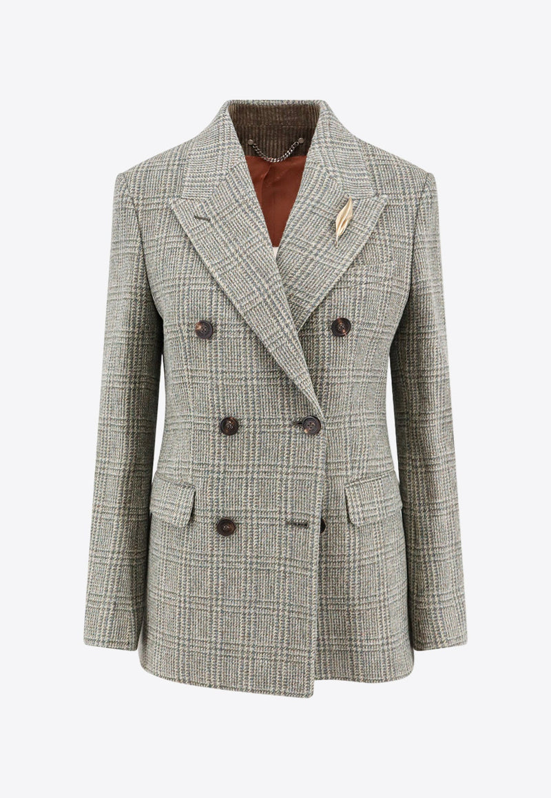 Prince of Wales Double-Breasted Wool Blazer