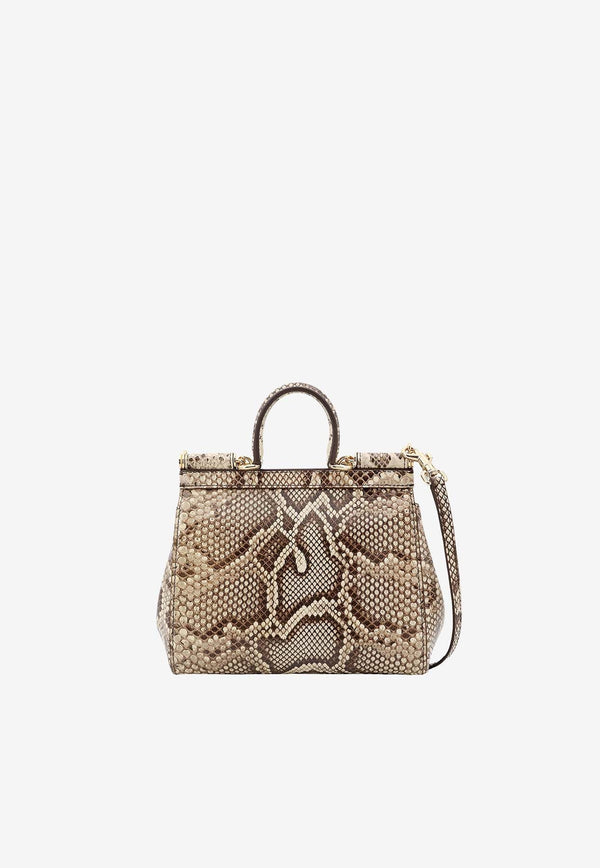 Medium Sicily Python Skin Handbag
