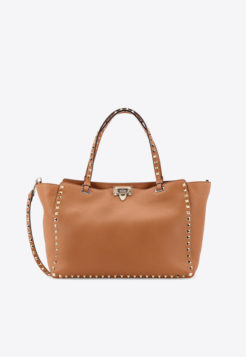 Rockstud Hammered Leather Tote Bag