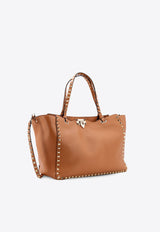 Rockstud Hammered Leather Tote Bag