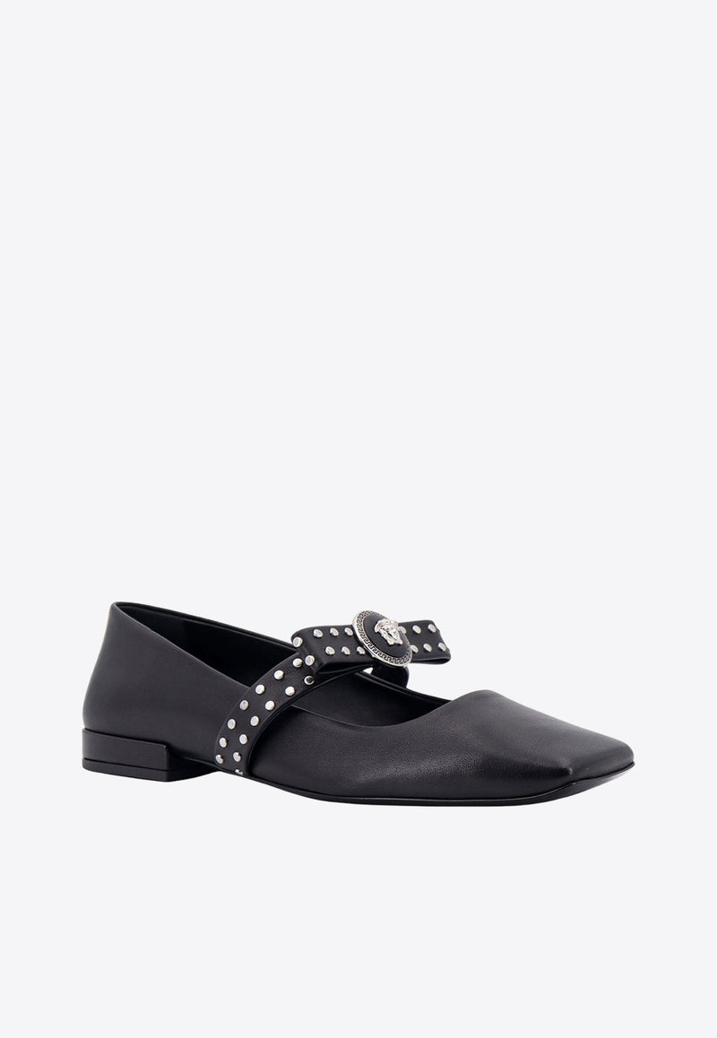 Gianni Ribbon Leather Ballet Flats