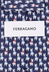 All-Over Terrier Print Silk Tie