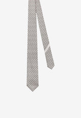 Gancini Monogram Jacquard Silk Tie