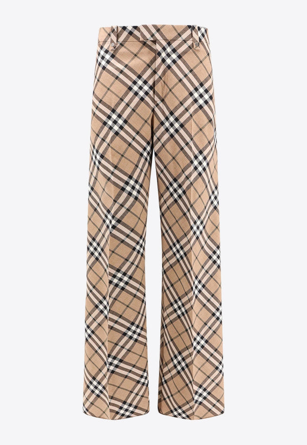 Vintage Check Straight-Leg Pants