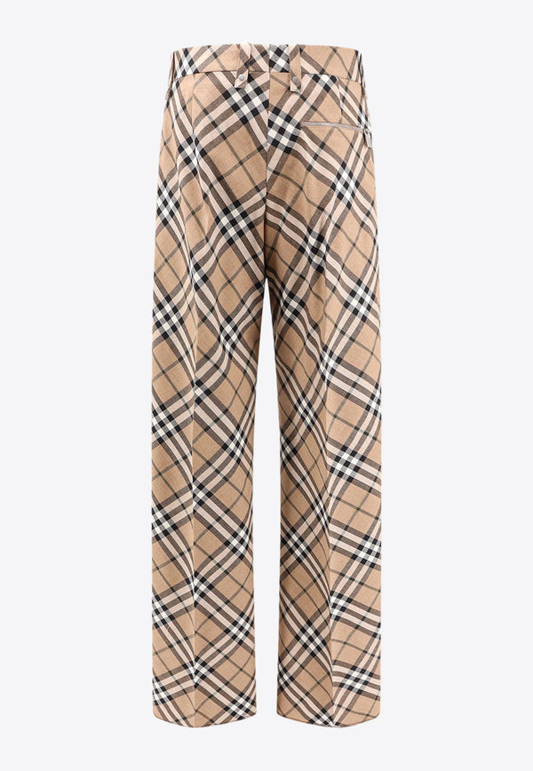 Vintage Check Straight-Leg Pants