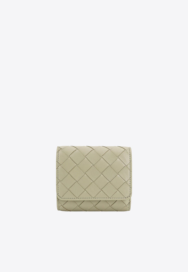 Intrecciato Leather Tri-Fold Wallet