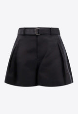 Pleat-Front Mini Shorts