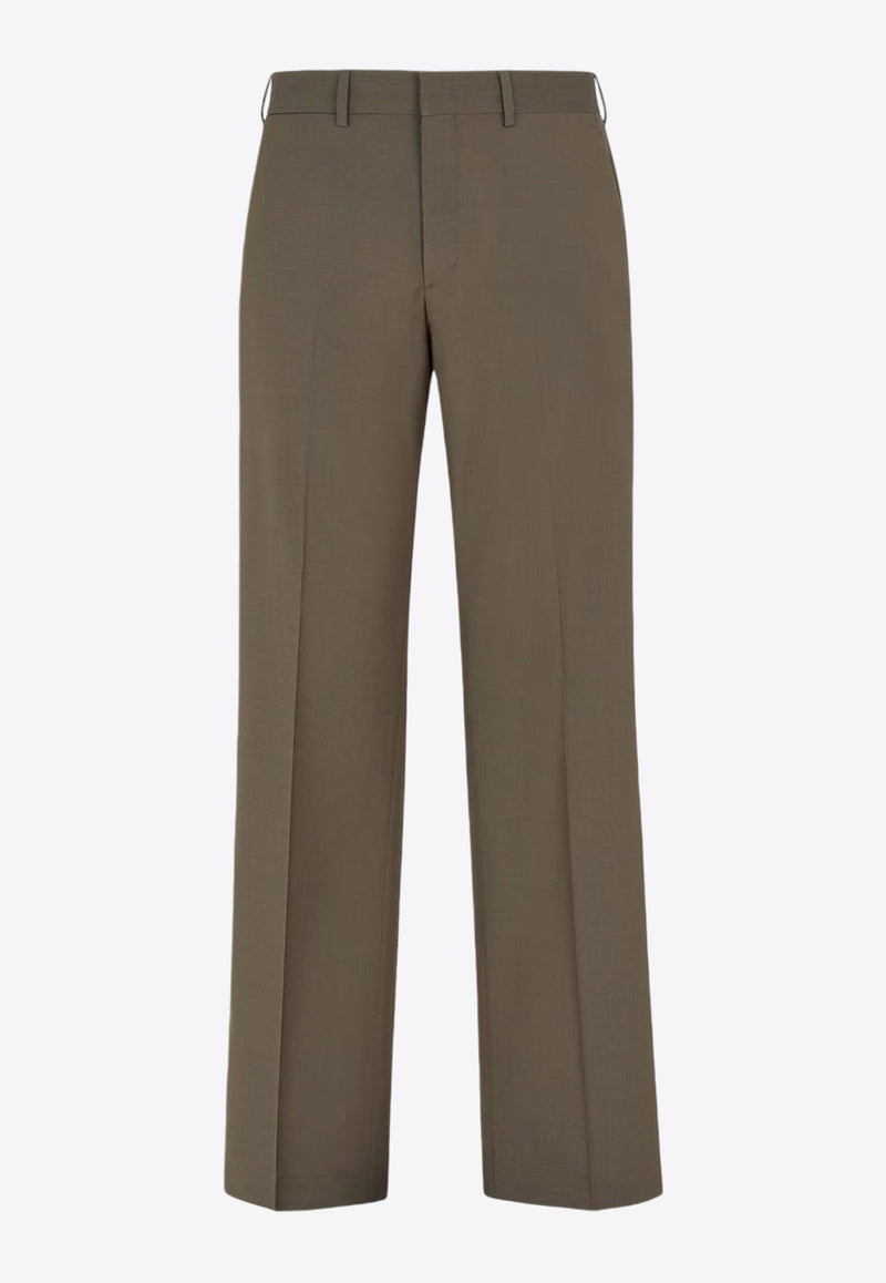 Straight-Leg Tailored Wool Pants