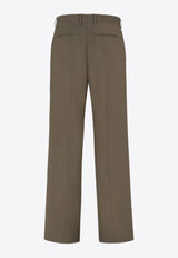 Straight-Leg Tailored Wool Pants