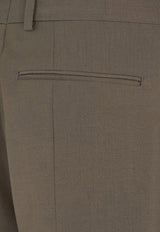 Straight-Leg Tailored Wool Pants