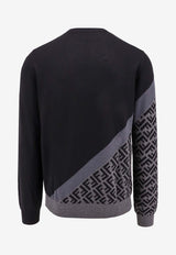 Diagonal Logo Wool Sweater