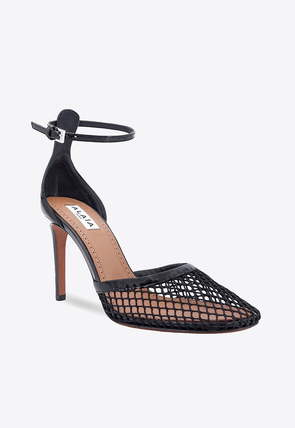 90 Fishnet Leather Pumps