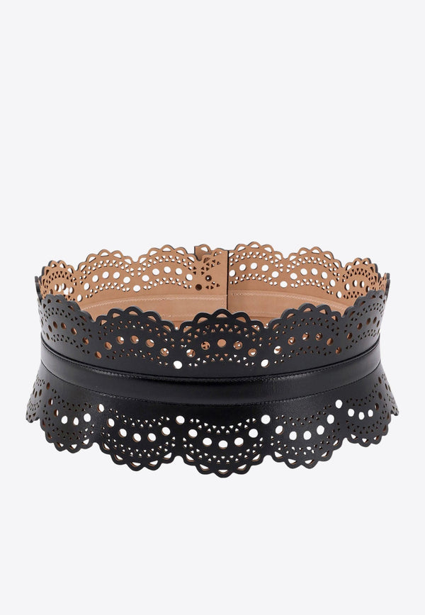 Bustier Laser-Cut Leather Belt