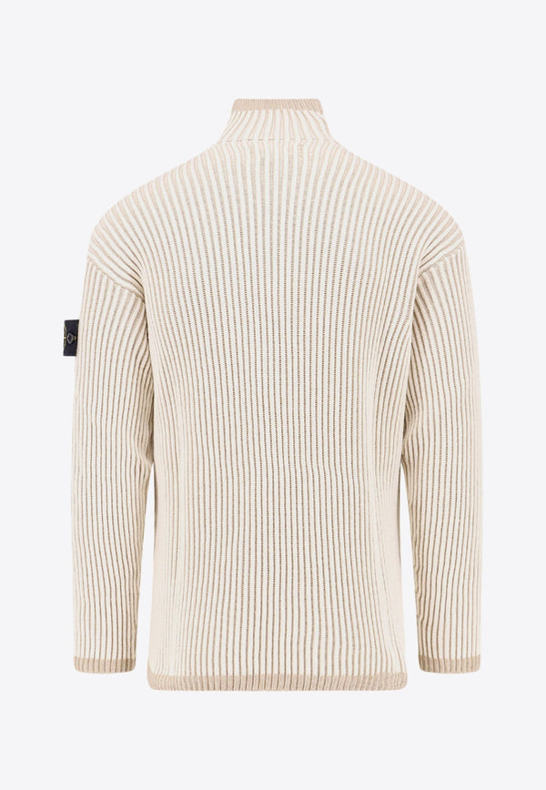 Rubbed Knit Turtleneck Sweater