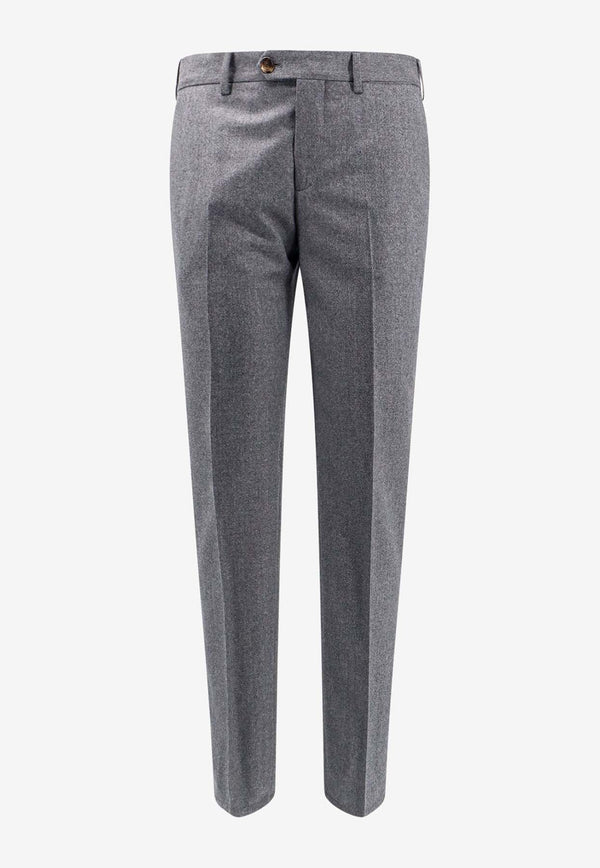 Straight-Leg Tailored Wool Pants