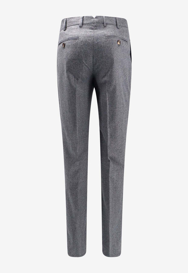 Straight-Leg Tailored Wool Pants