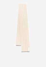 Rib Knit Cashmere Scarf