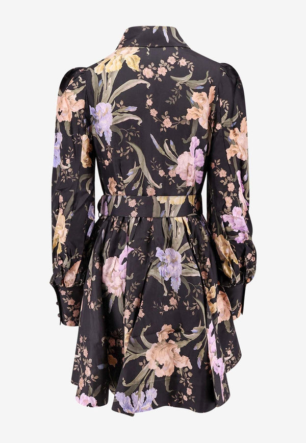 Eden Belted Floral Silk Dress