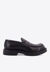 Web-Detail Leather Loafers