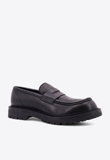 Web-Detail Leather Loafers