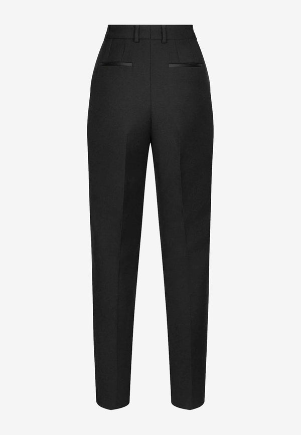 High-Waist Tailored Wool Pants