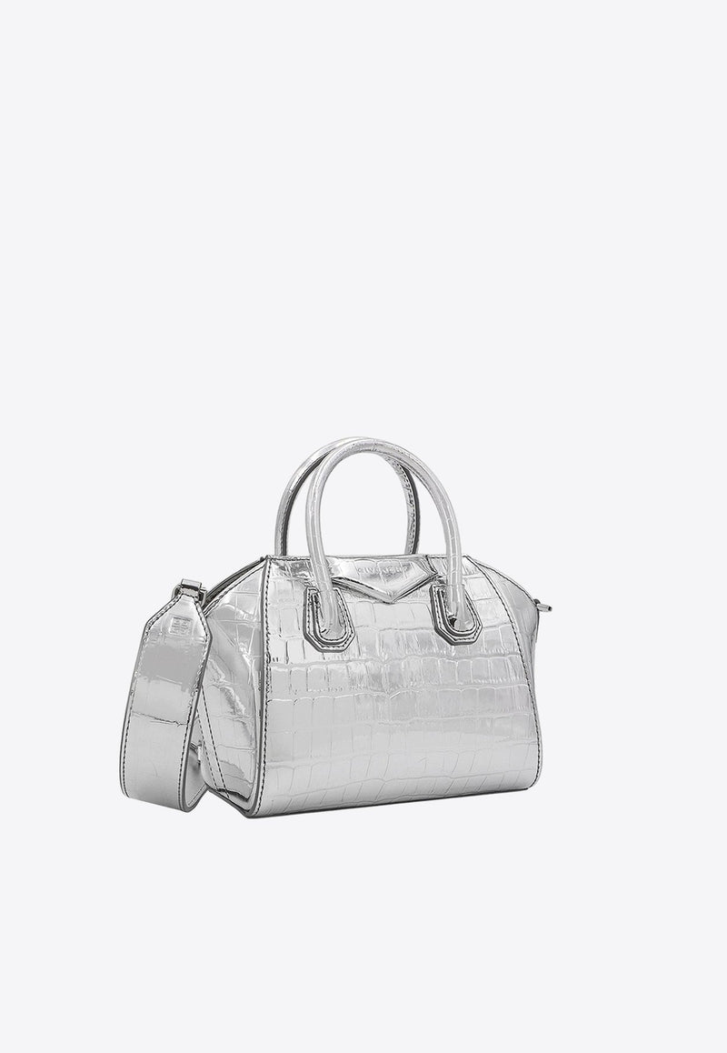 Antigona Toy Top Handle Bag in Croc-Embossed Leather