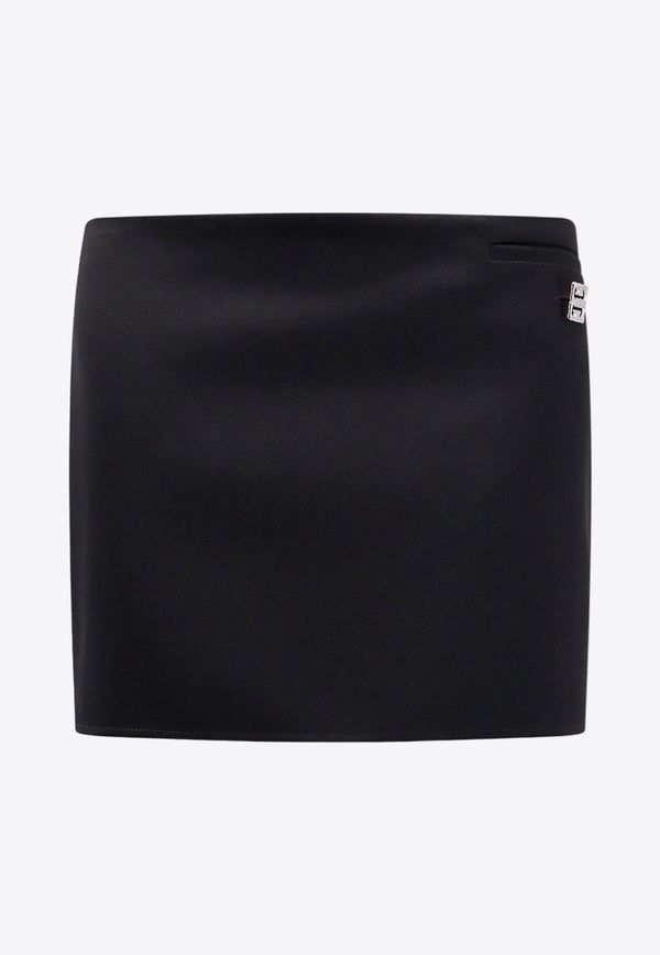 4G Logo Grain De Poudre Wool Mini Skirt