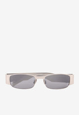 Logo Engraved Rectangular Sunglasses