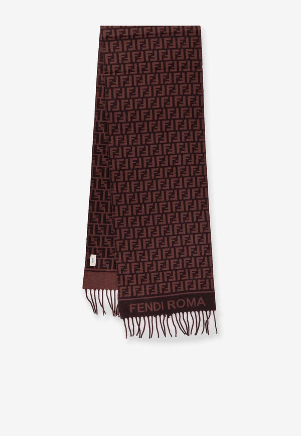 FF Jacquard Wool and Cashmere Scarf