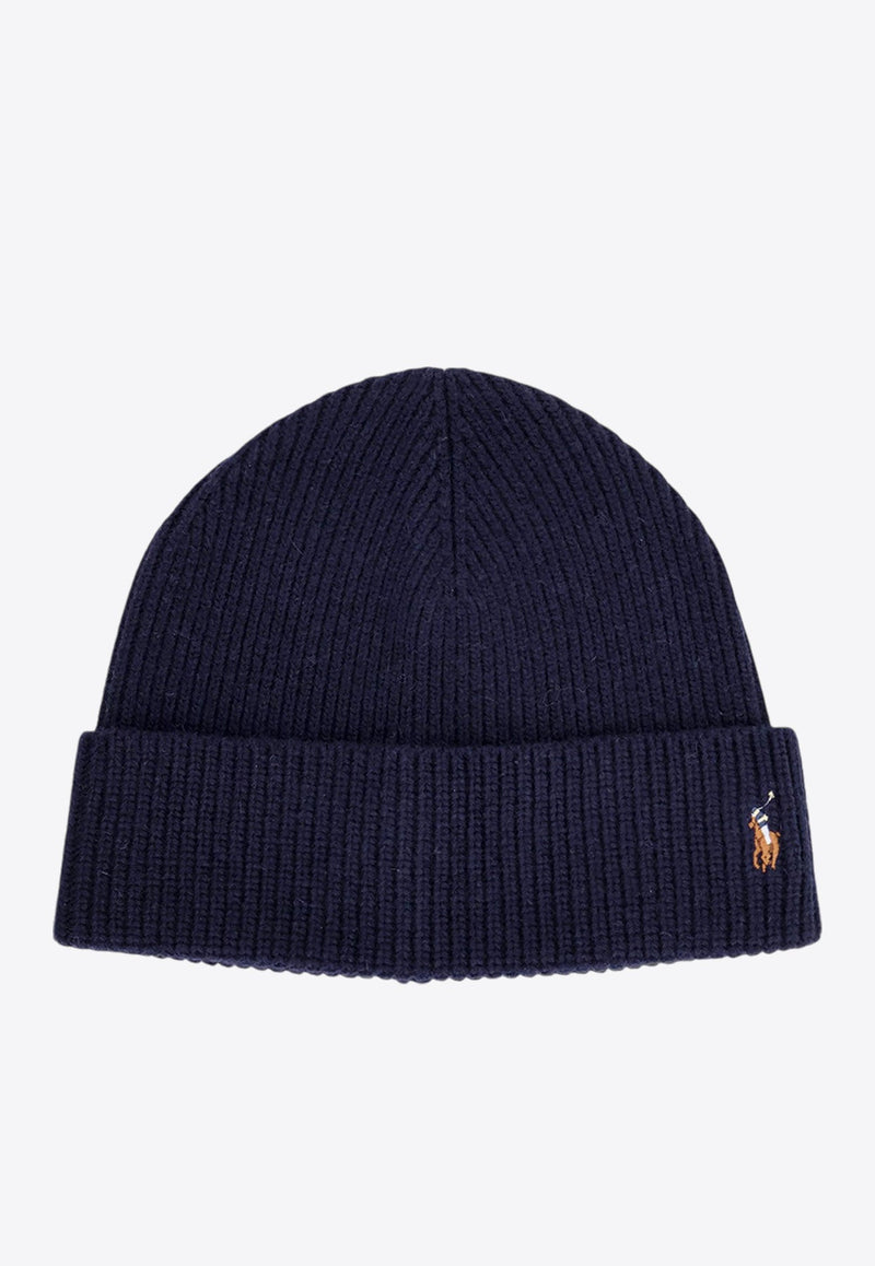 Logo Embroidered Wool Beanie