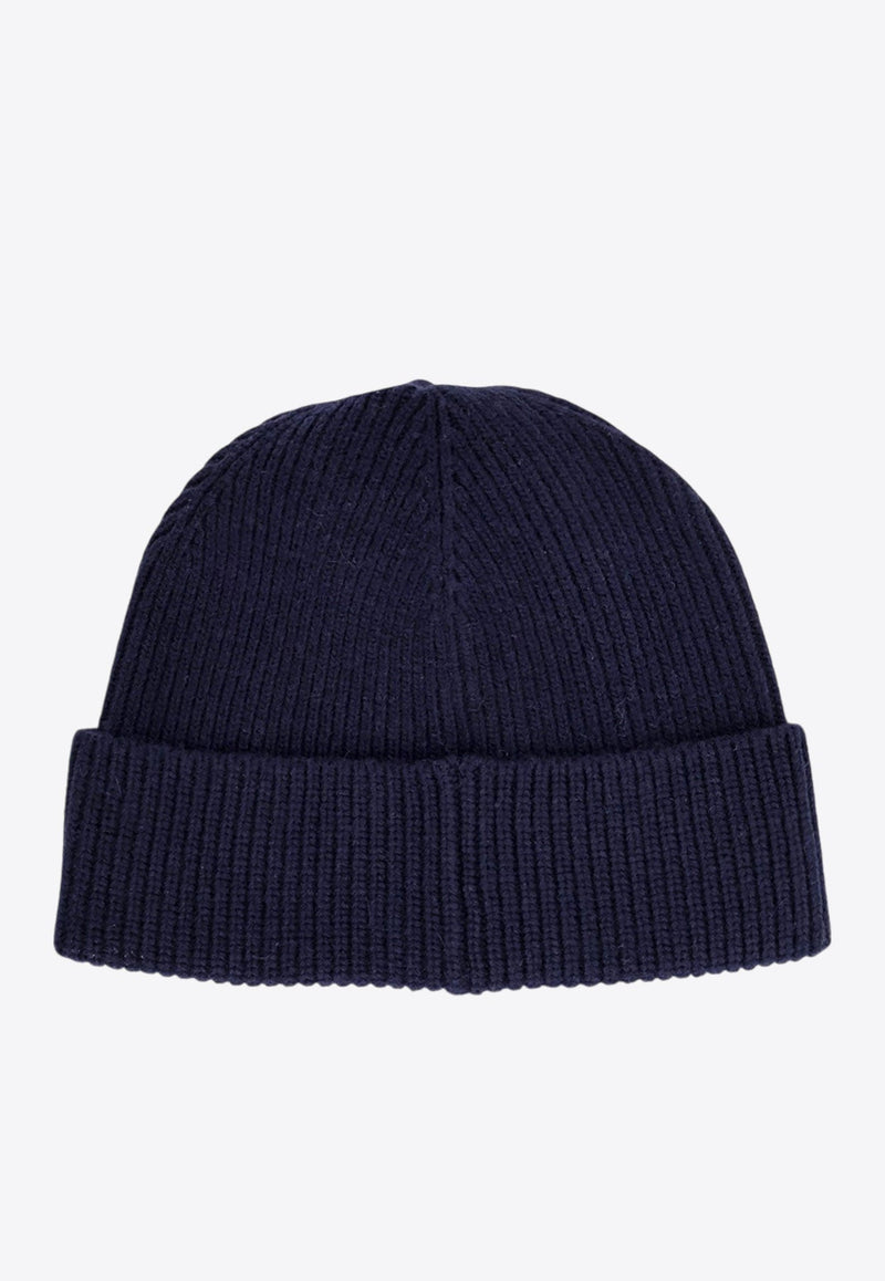 Logo Embroidered Wool Beanie