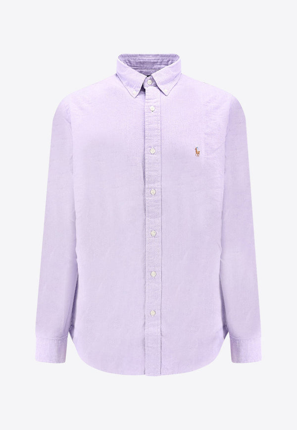 Logo Embroidered Long-Sleeved Shirt