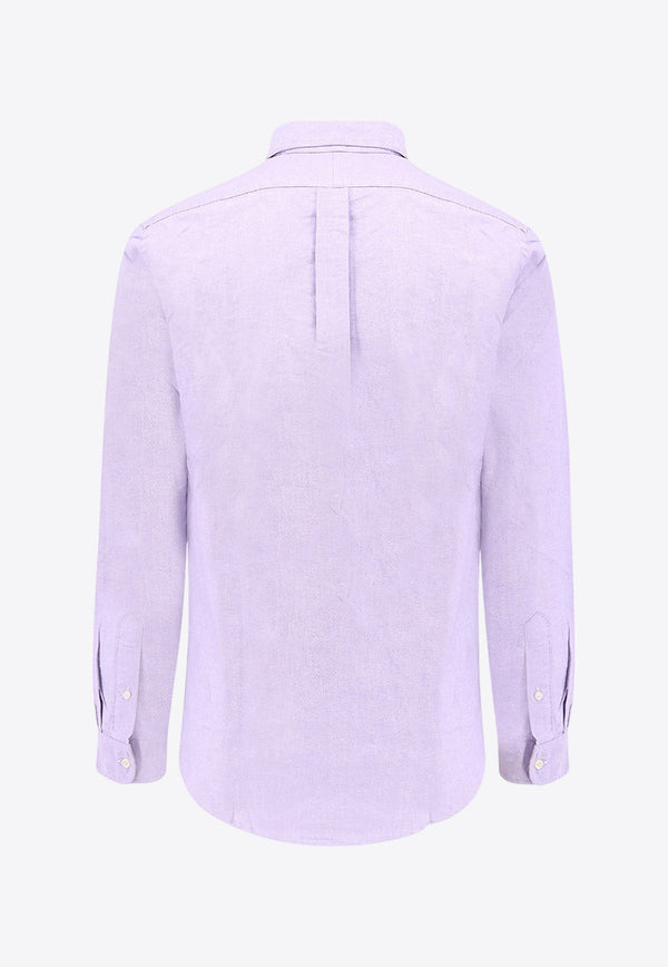 Logo Embroidered Long-Sleeved Shirt