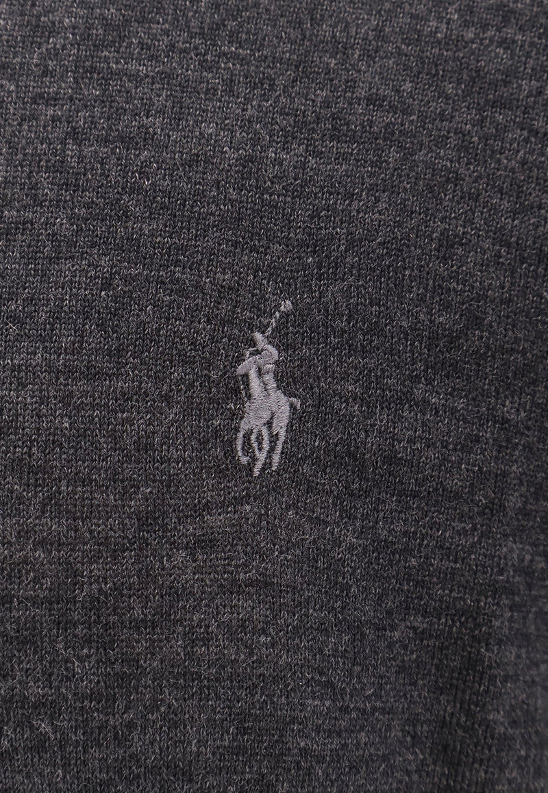 Logo Embroidered Wool Sweater