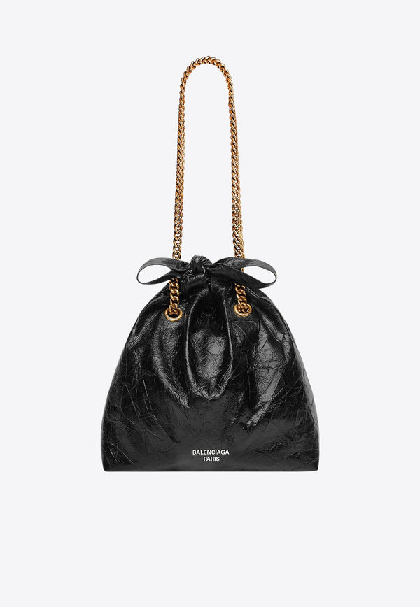 Small Crush Leather Bucket Bag